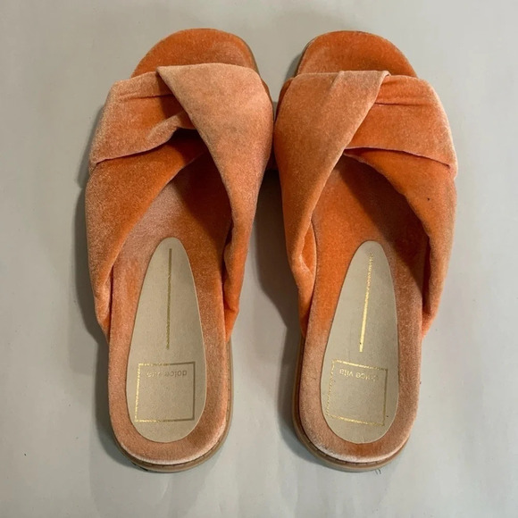 Dolce Vita Golda Knotted Blush Velvet Slipper Sandal​​ - Picture 1 of 4